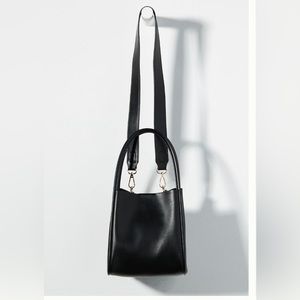 Anthropologie Mini Slouchy Tote, separate small bag inside, NWOT, Black